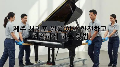 제주 서귀포 원룸 이사, 안전하고 저렴하게 하는 방법!